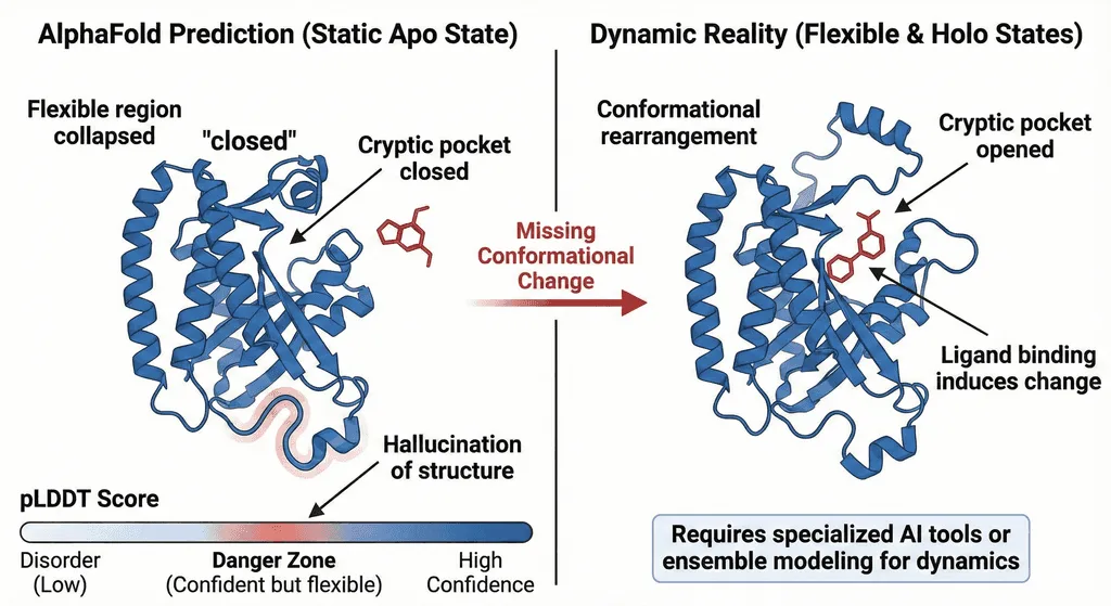 Diagram Showing Different Conformations on AlphaFold2 Structures