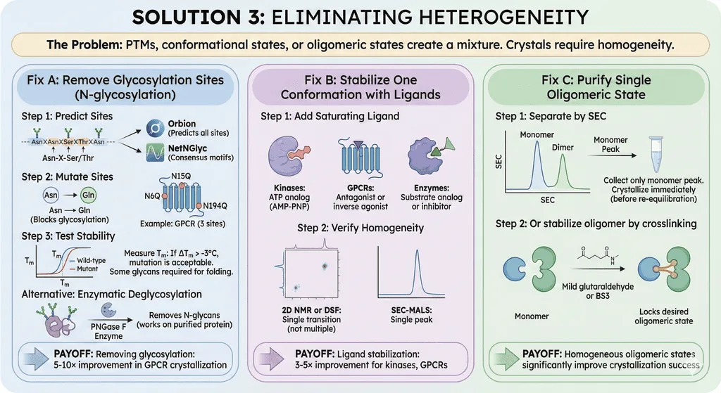 Diagram Showing How to Eliminate Heterogeneity for Crystallization Success