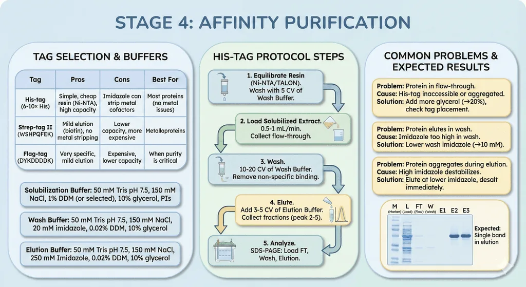 Diagram Showcasing Affinity Purification Process for Membrane Proteins