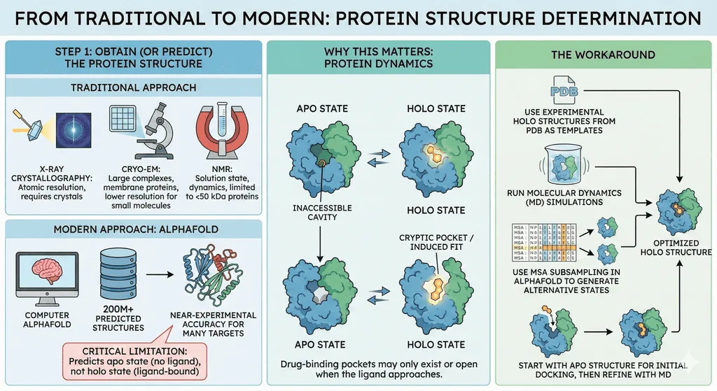 Image Diagram Showcasing Traditional and Modern Protein Structure Determination Techniques