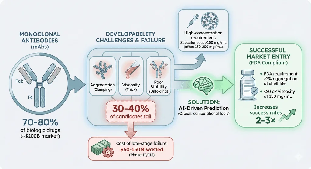 Diagram Showcasing Challenges Around Monoclonal Antibody Development