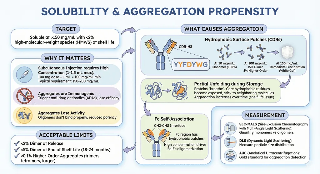 Diagram Showcasing Solubility and Aggregation Propensity for Antibodies