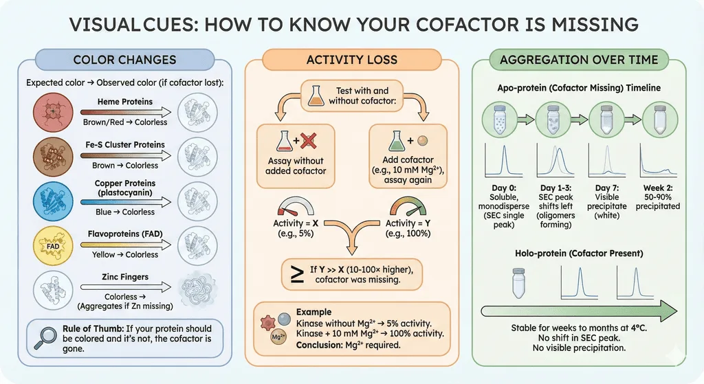Diagram Showcasing Visual Cues Indicating Cofactor Is Missing